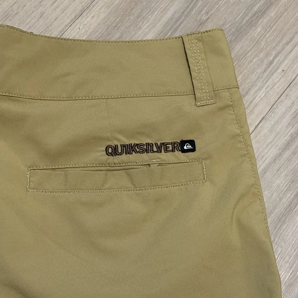 Quiksilver Amphibians Board‎ Shorts Men's 29  Brown Logo Hook Loop Snap Pockets